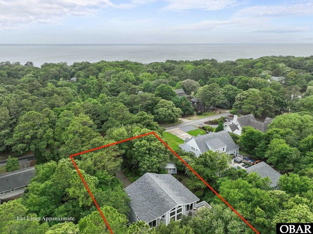 294 Hillcrest Dr Lot 20, Southern Shores, NC 27949 - aerial view of property's location featuring property parcel outlined and a nearby body of water