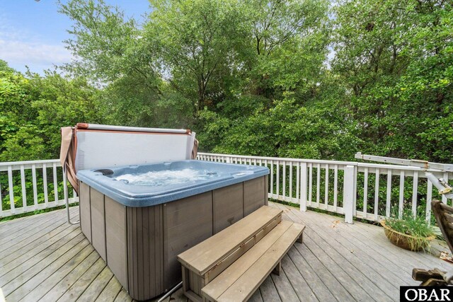 294 Hillcrest Dr Lot 20, Southern Shores, NC 27949 - deck with a hot tub