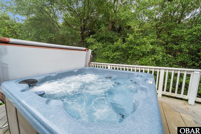 294 Hillcrest Dr Lot 20, Southern Shores, NC 27949 - wooden terrace featuring a hot tub