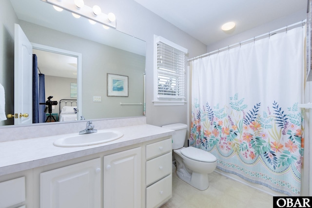 841 Golden Bluff Way Lot 336, Corolla, NC 27927 - bathroom with toilet, vanity, and curtained shower