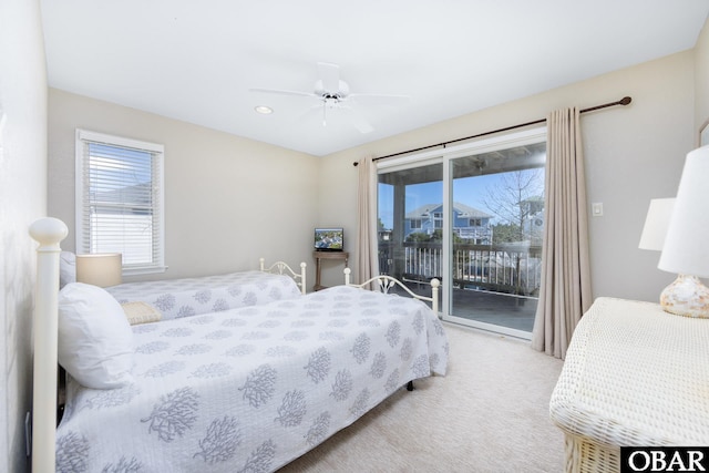 841 Golden Bluff Way Lot 336, Corolla, NC 27927 - carpeted bedroom with access to outside and a ceiling fan