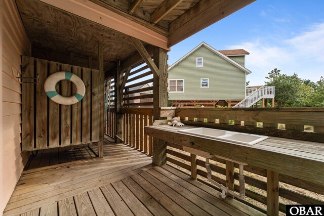 4121 W Whispering Winds Ct Lot 17, Nags Head, NC 27959 - wooden terrace with stairs