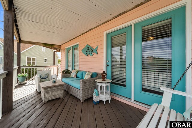 4121 W Whispering Winds Ct Lot 17, Nags Head, NC 27959 - wooden deck featuring covered porch