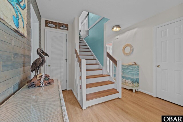 4121 W Whispering Winds Ct Lot 17, Nags Head, NC 27959 - stairs with wood finished floors and baseboards