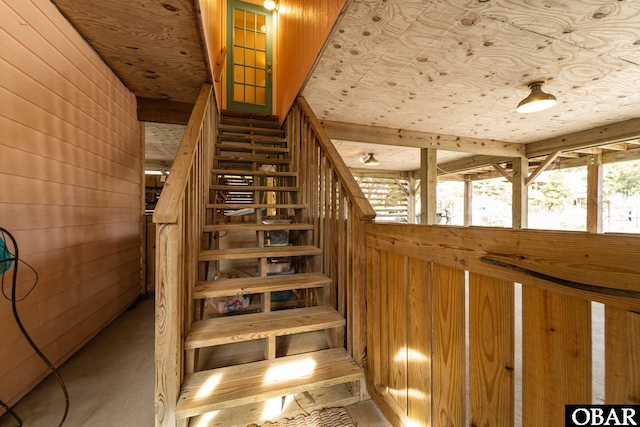 4121 W Whispering Winds Ct Lot 17, Nags Head, NC 27959 - stairway with wood walls