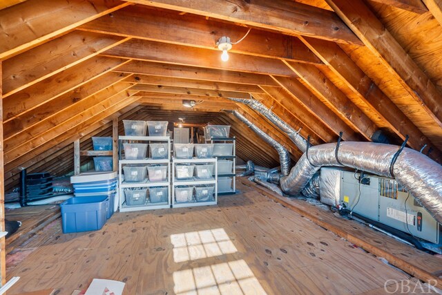 view of unfinished attic