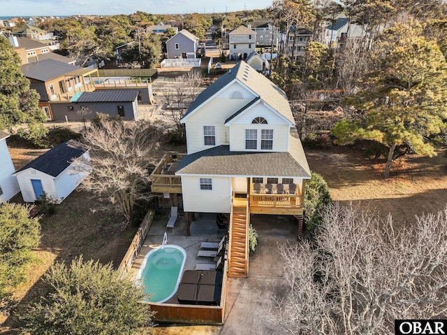 aerial view featuring a residential view