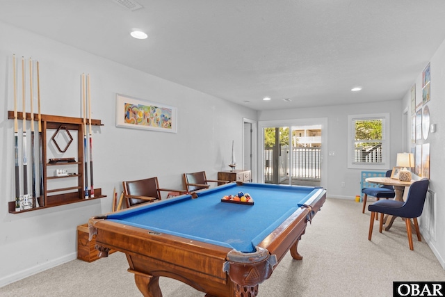 1017 Corolla Dr Lot 52, Corolla, NC 27927 - playroom featuring baseboards, carpet, billiards, and recessed lighting