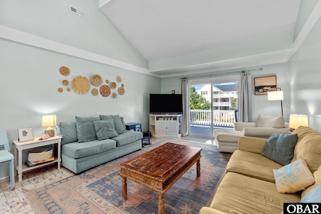 1017 Corolla Dr Lot 52, Corolla, NC 27927 - living area with high vaulted ceiling