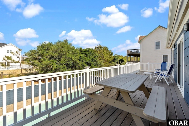 1017 Corolla Dr Lot 52, Corolla, NC 27927 - wooden terrace with outdoor dining space