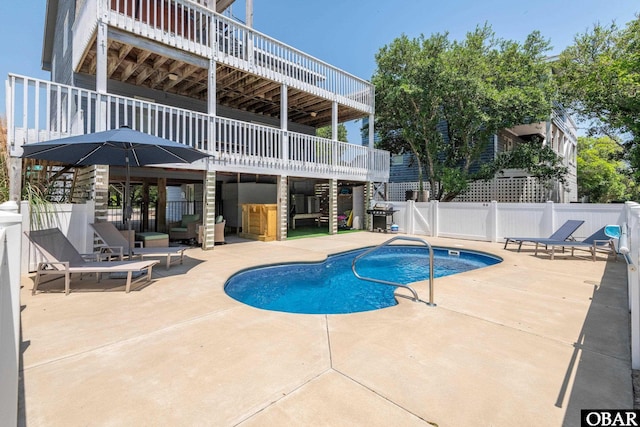 630 Skimmer Ct Lot 20, Corolla, NC 27927 - view of swimming pool with a patio and a deck