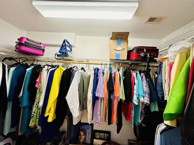 spacious closet with visible vents