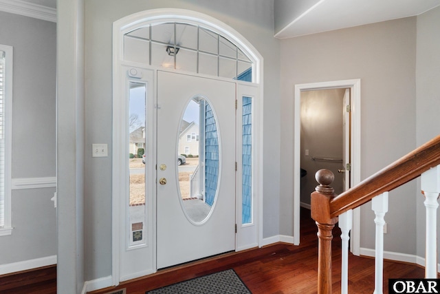 121 Bayside Dr Lot # 71, Moyock, NC 27958 - entryway with dark wood-type flooring and stairway