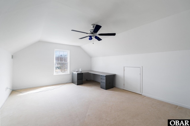 121 Bayside Dr Lot # 71, Moyock, NC 27958 - additional living space featuring lofted ceiling, light colored carpet, and ceiling fan
