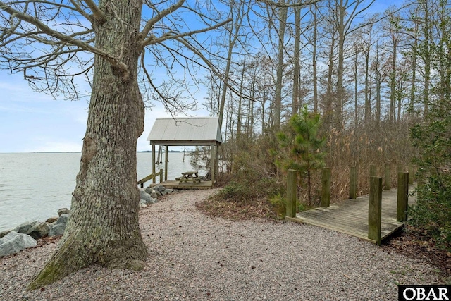 121 Bayside Dr Lot # 71, Moyock, NC 27958 - view of yard with a water view, a boat dock, and boat lift