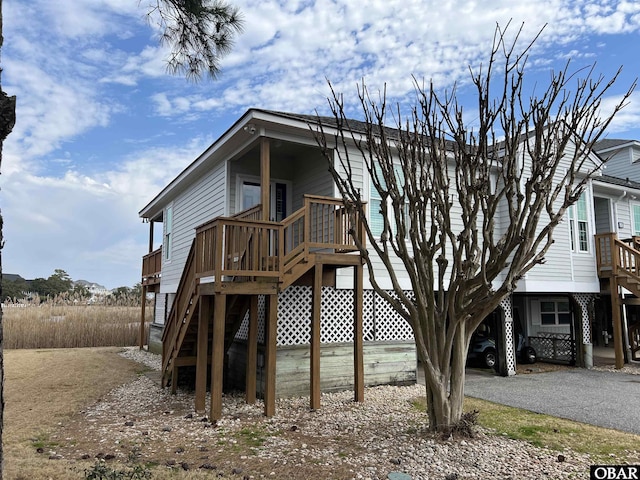 exterior space featuring stairs