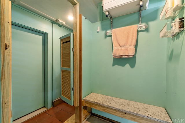 bathroom with tile patterned flooring