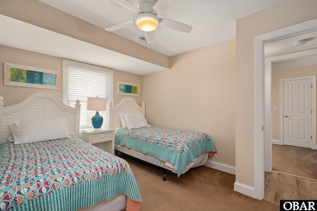 7239 S Old Oregon Inlet Rd Lot 1, Nags Head, NC 27959 - bedroom with carpet, baseboards, and ceiling fan