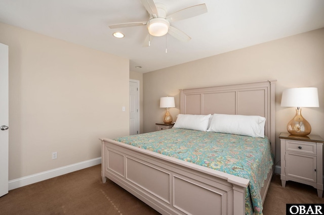 7239 S Old Oregon Inlet Rd Lot 1, Nags Head, NC 27959 - bedroom featuring carpet flooring, baseboards, recessed lighting, and a ceiling fan