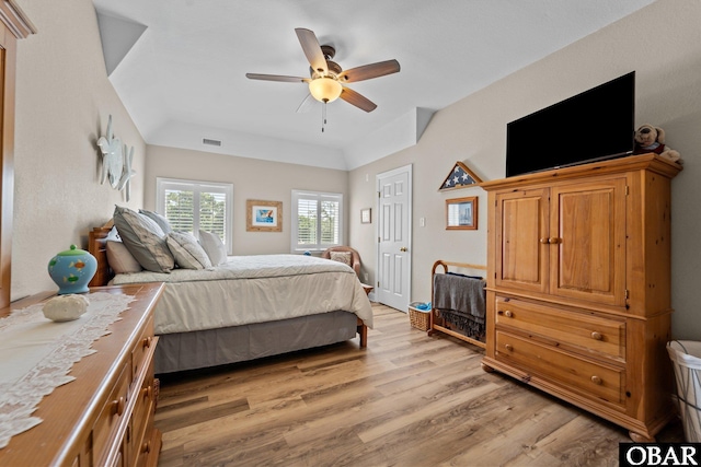 126 W Waterside Ln Lot 25, Nags Head, NC 27959 - bedroom with light wood finished floors and ceiling fan