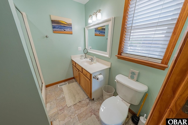 50084 Freebooter Ct Lot 177, Frisco, NC 27936 - bathroom with vanity, a stall shower, and stone finish floors