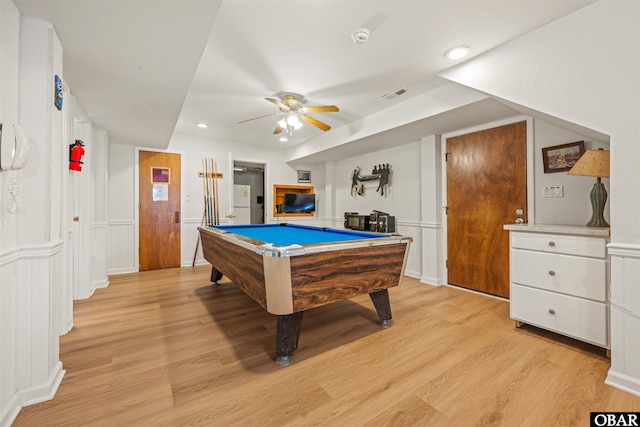 4939 S Virginia Dare Trl Lot 4, Nags Head, NC 27959 - game room featuring light wood-style floors, billiards, ceiling fan, and recessed lighting