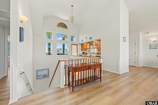 4939 S Virginia Dare Trl Lot 4, Nags Head, NC 27959 - stairway featuring wood finished floors and high vaulted ceiling