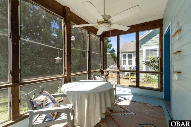 37 Foxwood Cir Lot # 33, Southern Shores, NC 27949 - sunroom / solarium featuring a ceiling fan