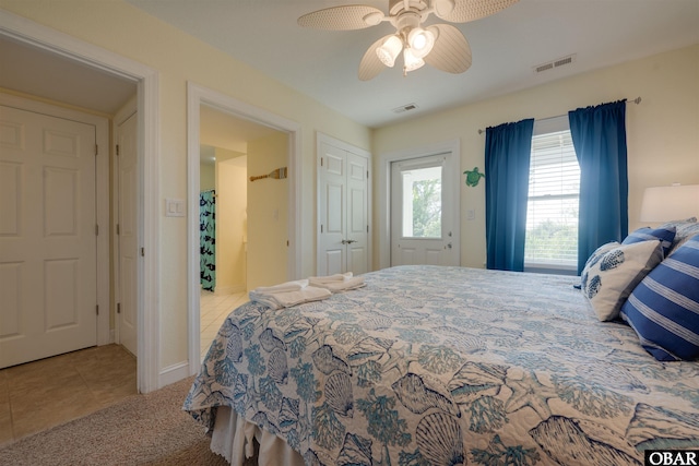 1278 Bear Foot Path Lot 250, Corolla, NC 27927 - bedroom with tile patterned flooring and a ceiling fan