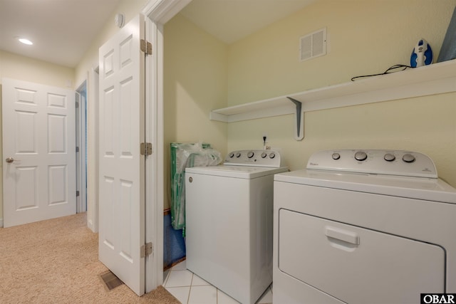 1278 Bear Foot Path Lot 250, Corolla, NC 27927 - laundry room featuring independent washer and dryer, recessed lighting, and light colored carpet