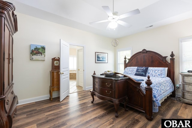 830 Hunt Club Dr Lot 387R, Corolla, NC 27927 - bedroom with visible vents, baseboards, ceiling fan, and wood finished floors