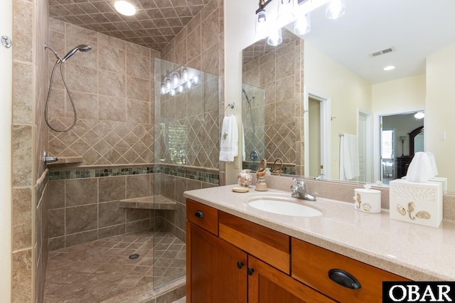 830 Hunt Club Dr Lot 387R, Corolla, NC 27927 - full bathroom with vanity, tiled shower, and visible vents