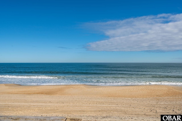 view of water feature featuring a view of the beach