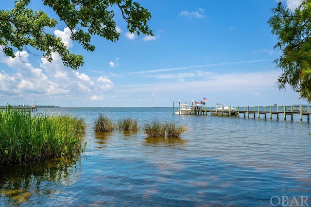 water view with a dock