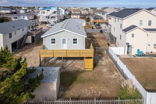 aerial view with a residential view