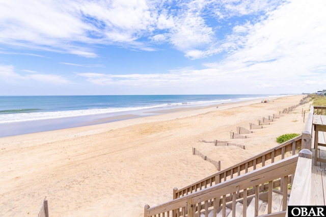 property view of water with a beach view