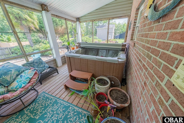 118 Neversail Way Lot 17, Coinjock, NC 27923 - sunroom with vaulted ceiling and a jacuzzi