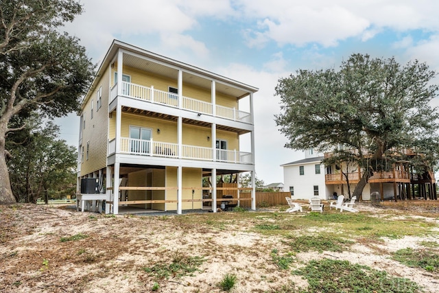 back of property with central AC unit