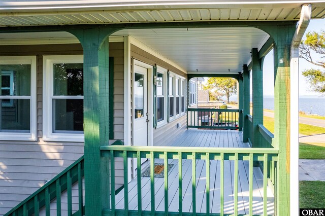 wooden deck with a porch