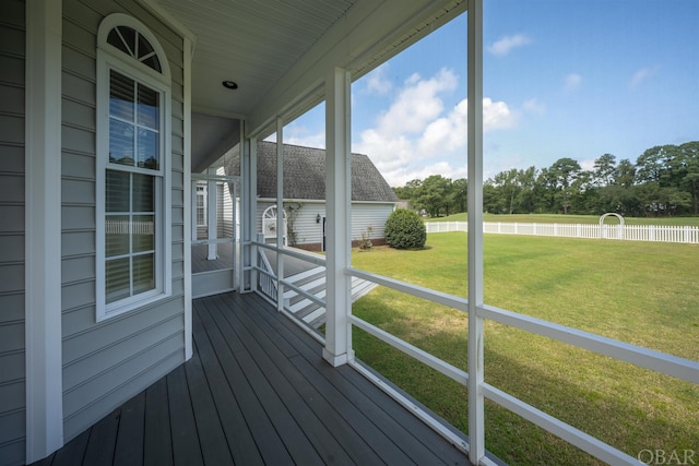 view of unfurnished sunroom