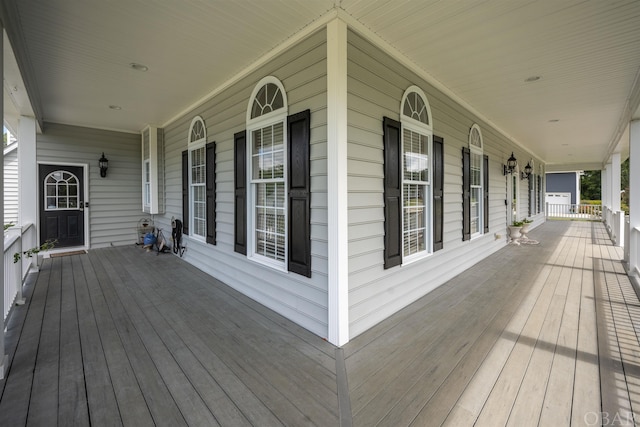 wooden deck with a porch