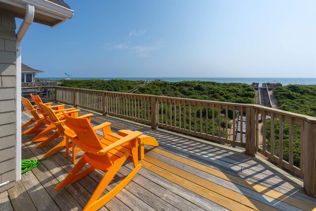 deck with a water view