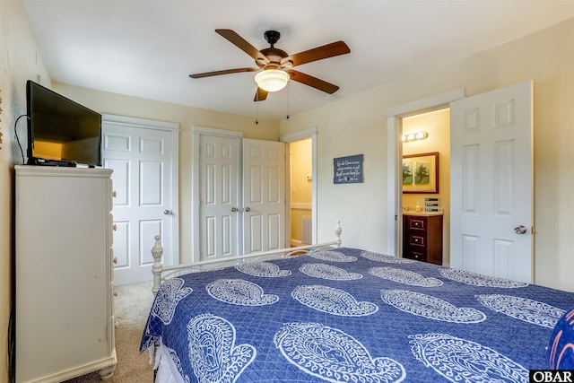 756 Lakeview Ct Lot 47, Corolla, NC 27927 - carpeted bedroom featuring a ceiling fan and multiple closets