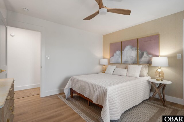 2072 Sandfiddler Rd Lot 85, Corolla, NC 27927 - bedroom featuring wood finished floors, baseboards, and ceiling fan
