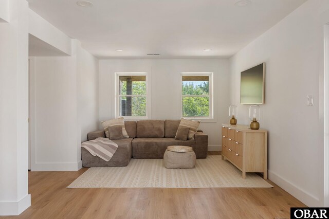 2072 Sandfiddler Rd Lot 85, Corolla, NC 27927 - living room featuring baseboards, light wood-style floors, and recessed lighting