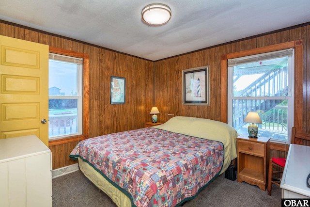 23193 W Corbina Dr Lot 24, Rodanthe, NC 27968 - bedroom with wood walls, carpet flooring, and ornamental molding