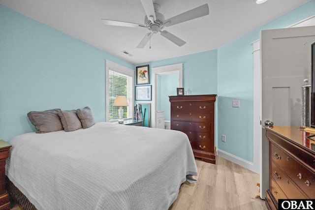 1021 Harbour View Dr Lot 43, Kill Devil Hills, NC 27948 - bedroom featuring light wood-style flooring and ceiling fan