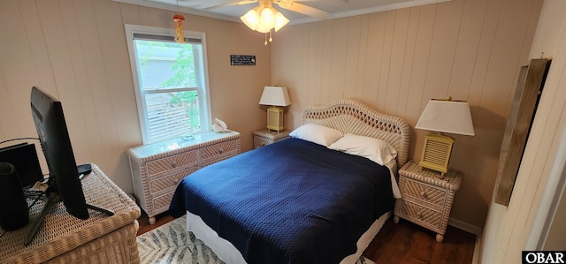 4327 S Hammerhead Dr Lot # 37, Nags Head, NC 27959 - bedroom featuring wood finished floors, ornamental molding, and wooden walls