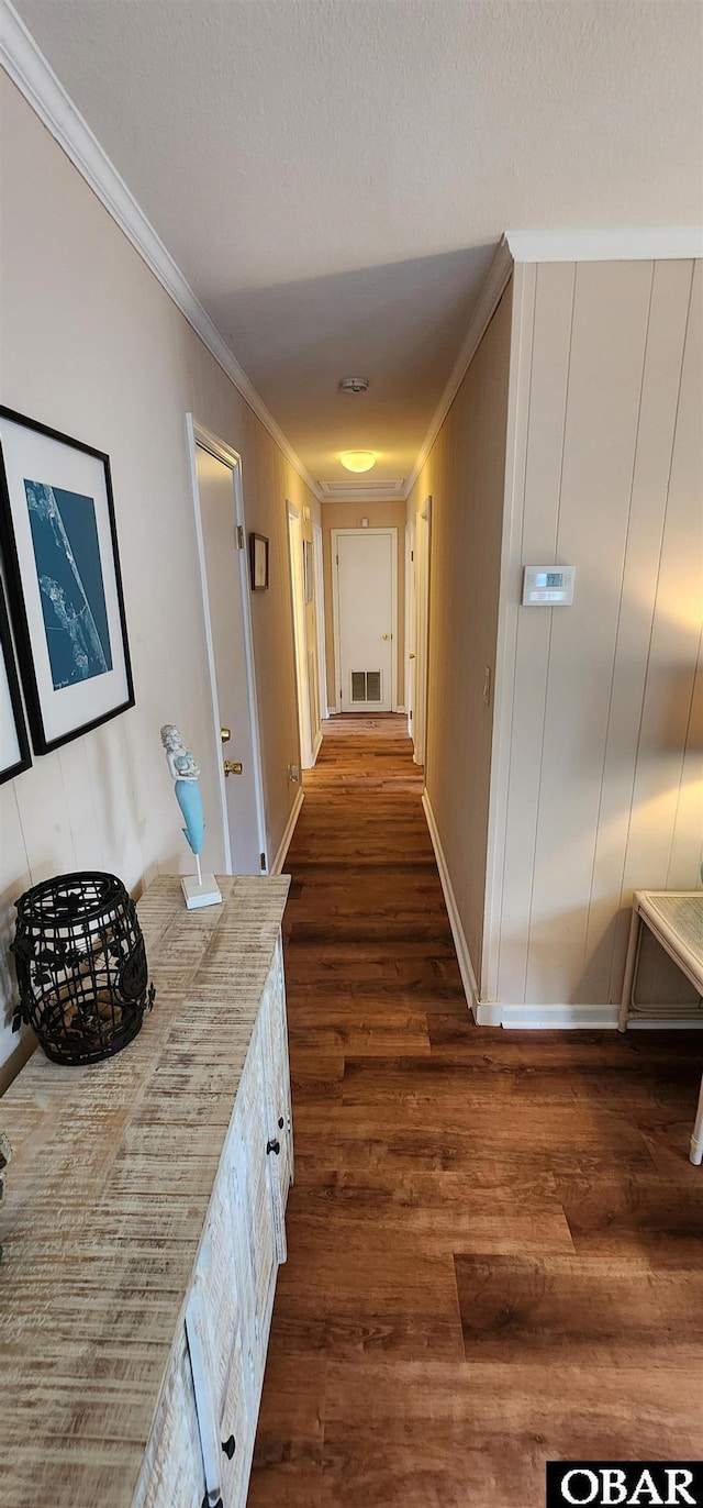4327 S Hammerhead Dr Lot # 37, Nags Head, NC 27959 - corridor featuring crown molding, dark wood-style floors, and baseboards