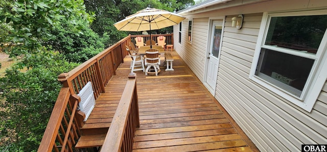 4327 S Hammerhead Dr Lot # 37, Nags Head, NC 27959 - wooden terrace with outdoor dining area